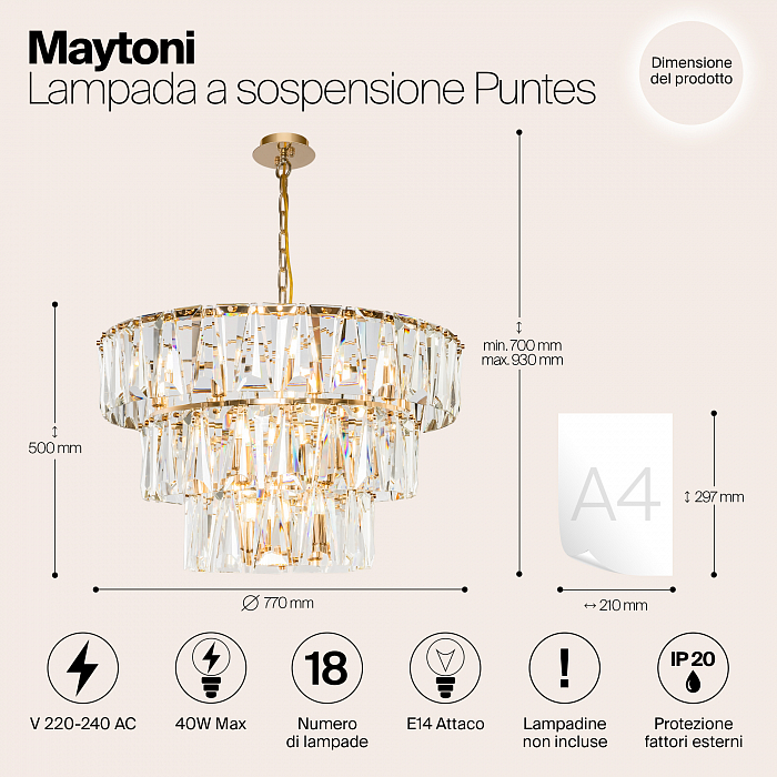 Светильник Maytoni MOD043PL-18G